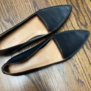 Black pointed toe flats